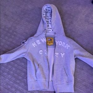 Grey New York Zip Up Sweatshirt